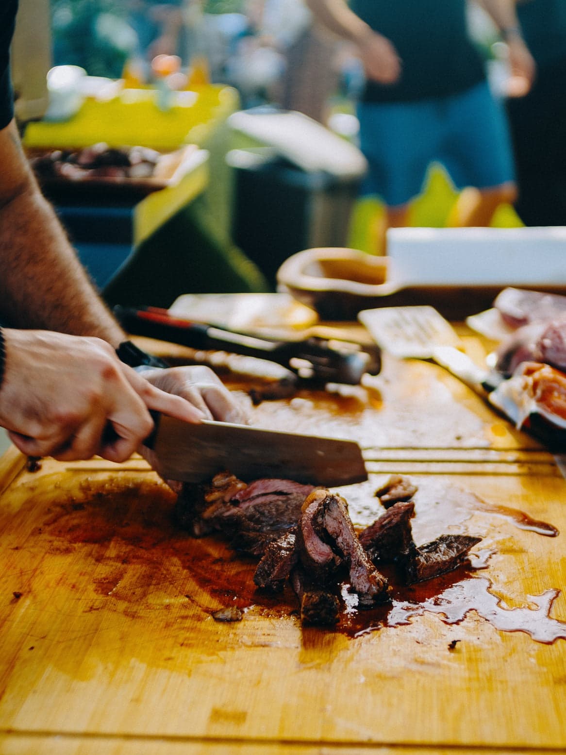 Backyard birthday party with Grill Master cooking